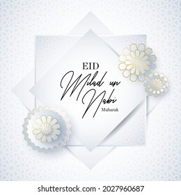 eid Milad un Nabi mubarak The Prophet's Birthday. Greeting card with Crescent, stars, template for menu, invitation, poster, banner, card for the celebration of Muslim community festival. 3d