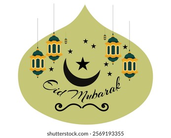 Eid mobarak or Ramadan kareem on islamic background design 