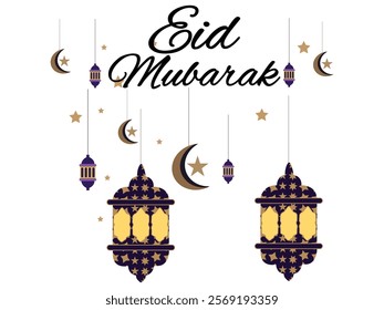 Eid mobarak or Ramadan kareem on islamic background design 