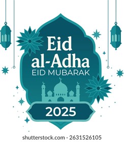 Eid Mobarak Social Media Post Template Vector Design 2025, Eid ul Adha 2025 Moder Post Design.