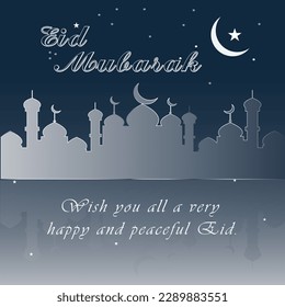 Eid Mobarak wish card design for muslim biggest eid festival