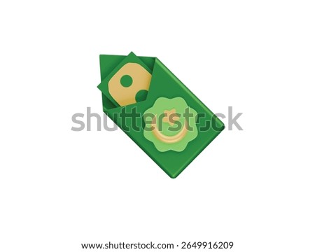 eid money envelope icon 3d illustration render