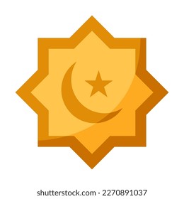 Eid Moon in flat style isolated