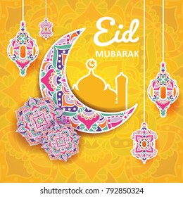 Eid Muarak Background with Mandala