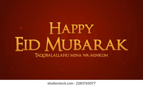 eid mubarak 3d style typography