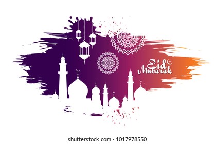 Eid Mubarak Abstract Vector Background Template Design 