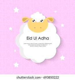 Eid Mubarak or Eid Al Adha Template Design. Holy Day for Muslim and Islamic People. Eid Ul Adha Celebration. Eid El Adha Vector Illustration. Suitable for poster, banner, campaign, and greeting card
