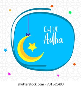 Eid Mubarak or Eid Al Adha Template Design. Holy Day for Muslim and Islamic People
