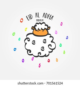 Eid Mubarak or Eid Al Adha Template Design. Holy Day for Muslim and Islamic People
