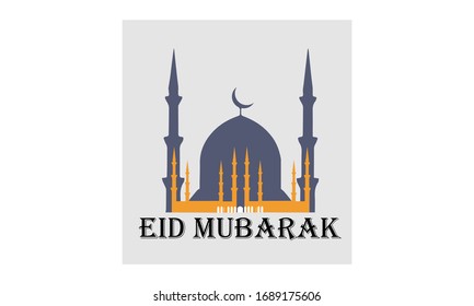 Eid Mubarak Eid Al Fitr Holy Day for Muslim People. Vector Illustration.  poster, banner, campaign, and greeting card caligraphy meaning Eid Greeting