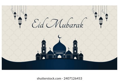 Eid Mubarak or Eid Al Fitr Template Design. Eid ul-Fitr, Eid ul-Adha. Ramadan poster, banner, campaign, greeting card design. Ramadan greeting card vector design.