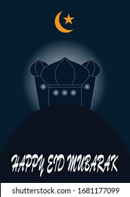 Eid Mubarak - 
Eid Al-Fitr - Eid greetings - Vector Iliustration