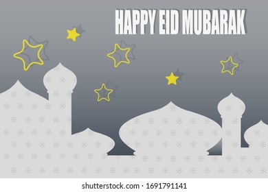 Eid Mubarak - 
Eid Al-Fitr - Eid greetings - Vector Iliustration