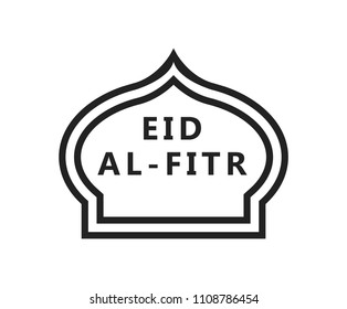 eid mubarak .eid al-fitr with mosque concept vector