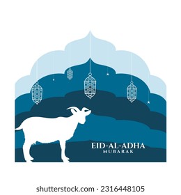 eid mubarak for all muslim islamic day vector illustration