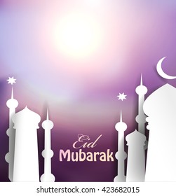 Eid Mubarak Arabic architecture abstract background
