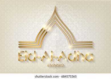 Eid Mubarak with arabic golden calligraphy on dark vintage background for Eid Celebrations greeting cards or posting in website. Vector illustration