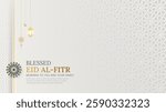 Eid Mubarak Arabic Islamic Elegant White Luxury Ornamental Greeting Card Background with Arabic Pattern