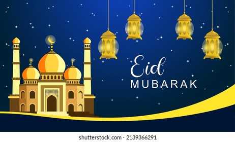 Eid mubarak backgroun template design vector. Background template for Islamic fest