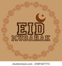 Eid Mubarak background with beautiful mosque Ornaments and moon. Holy month for fasting Muslims, Eid Mubarak in dark background Islamic lighting, Greeting card Islamic celebration background, eps10