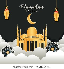 eid mubarak background with candles and moon
