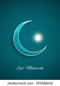 Eid Mubarak background design with beautiful crescent moon.