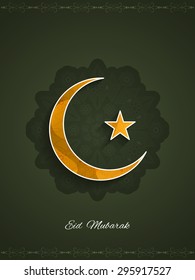 Eid Mubarak background design with beautiful crescent moon.