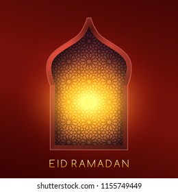 Eid Mubarak background design. For greeting card, poster and banner. Vector illustration.