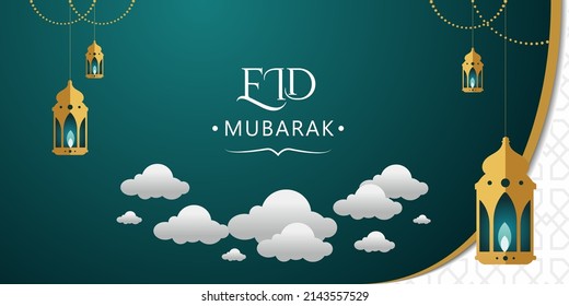 Eid Mubarak Background Design. Vector illustration for greeting cards, posters and banners.