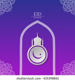 Eid Mubarak background for greeting card celebration vector eps 10