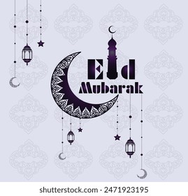 eid mubarak background icon vector illustration design, Eid Greeting Card Islamic background