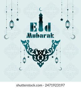 eid mubarak background icon vector illustration design, Eid Greeting Card Islamic background
