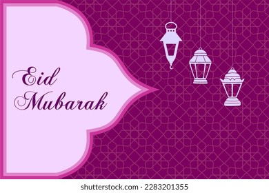 Eid mubarak background. Islamic celebration in minimalist and elegant design.