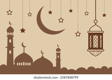 Eid Mubarak Background with Islamic Element for business and other uses illustration