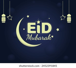 Eid Mubarak background Islamic vector design. Eid Logo with Islamic Background
