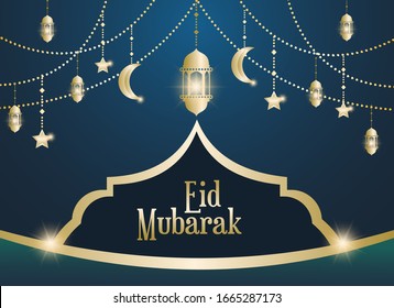 Eid Mubarak-Hintergrundprämie, luxuriöser, islaamischer Hintergrund 
