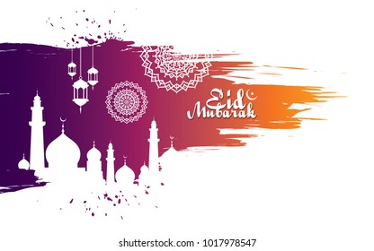 Eid Mubarak Background Template Design Vector Illustration