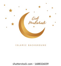 Eid mubarak background and vector for decoration icon with moon and star