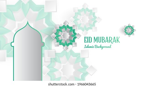 eid mubarak banner background.islamic design vector