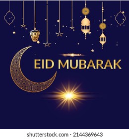 Eid Mubarak banner and Eid card