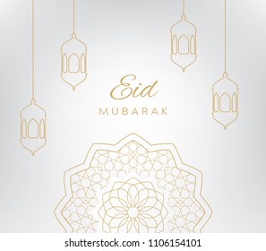 Eid Mubarak banner with line style