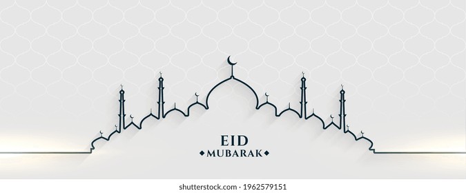 eid-mubarak-Banner im Strichstil