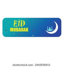 Eid Mubarak Banner. Eid Special Greetings. Simple Vector EPS Editable File. For Social Media And Advertising Companies. Minimal Flat and White Background