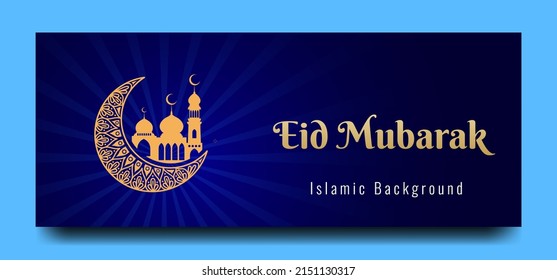 eid-Mubarak-Banner, geeignet für islamischen Hintergrund