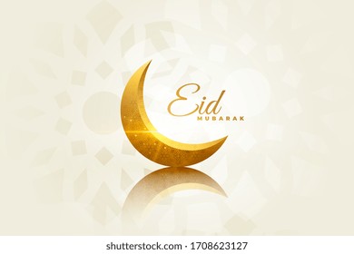 eid mubarak beautiful greeting with decorative moon