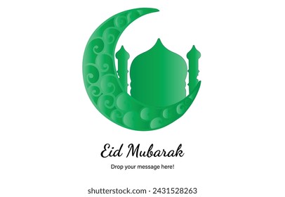 "Eid Mubarak" schöner Themenhintergrund von grüner Gradientenfarbe mit Vektor