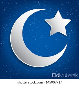 Eid Mubarak (Blessed Eid) card in vector format.