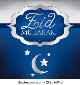 Eid Mubarak (Blessed Eid) card in vector format.