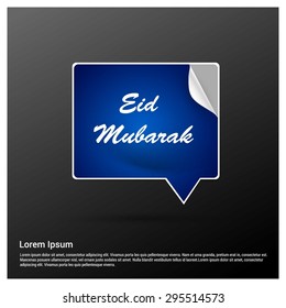 Eid Mubarak Blue Curl Speech Bubble