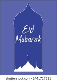 Eid Mubarak blue eid-ul-fitar, eid-ul-adha, happy eid mubarak Muslim festival, iclamic day, eid greetings, cards, banner, poster, vector illustration 
